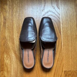 Lucky Brand Womens Brown Leather Slip-On Loafers